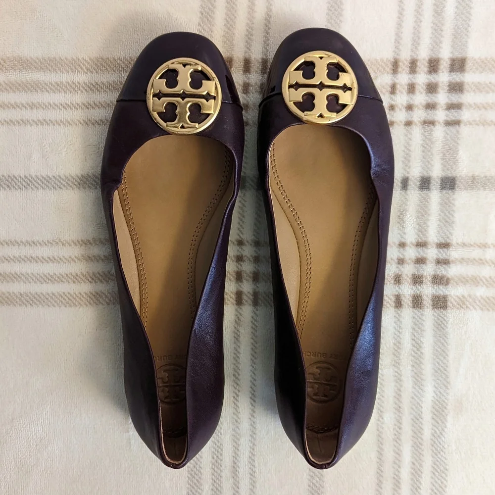 Tory Burch Chelsea Cap-Toe Leather Ballet Flat